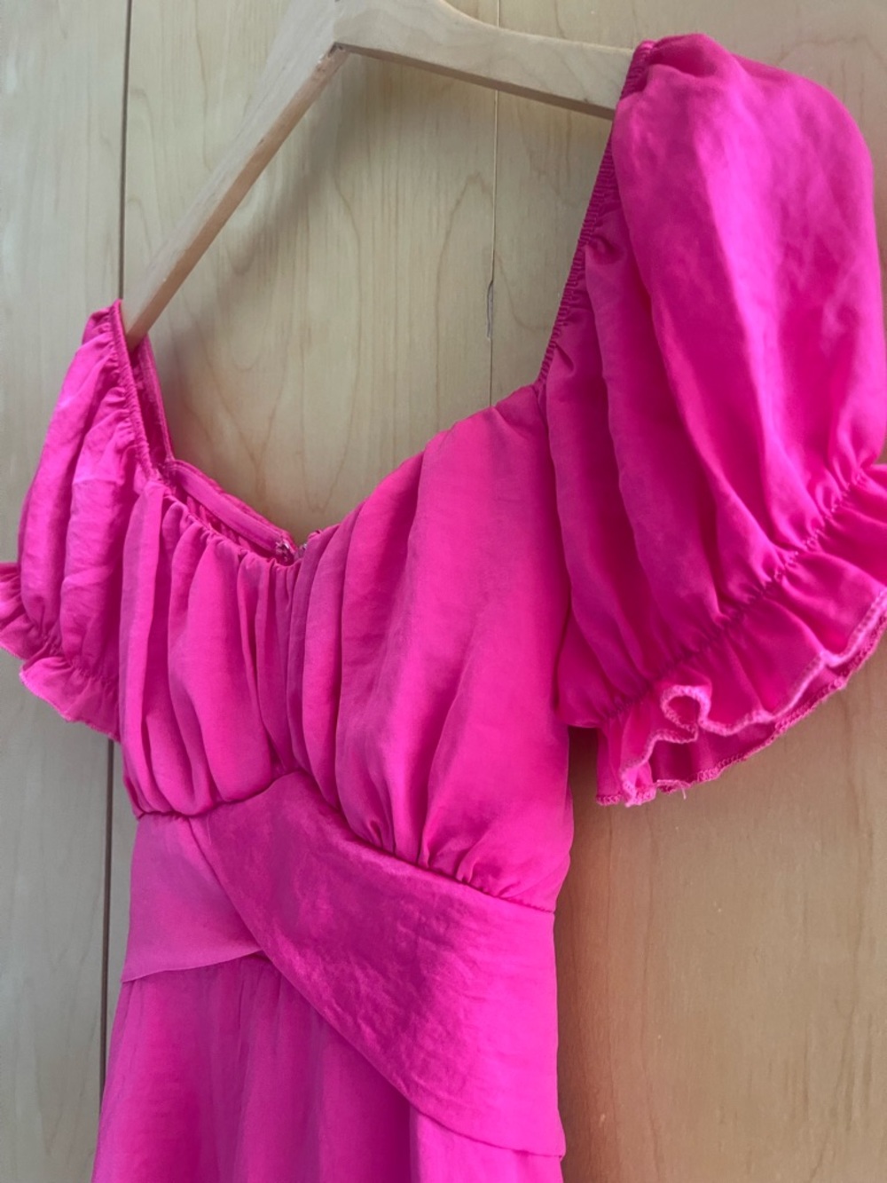 Streetwear Society Fuchsia Puff-Sleeve Mini Dress - Picture 2 of 4